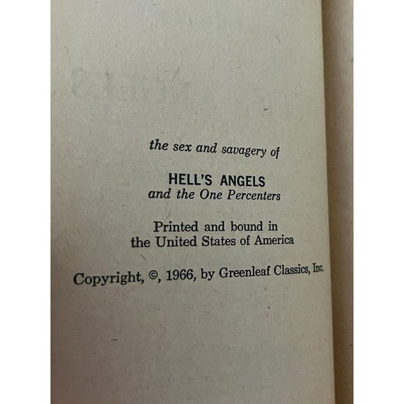 1966 Hell’s Angels MC Sex and Savagery of Hell's Angels Paperback 1st Jan Hudson - Picture 9 of 11